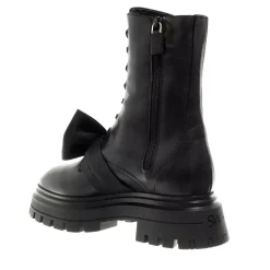 Stuart Weitzman Bedford Loveknot Bootie Black Schnürstiefel