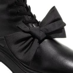 Stuart Weitzman Bedford Loveknot Bootie Black Schnürstiefel