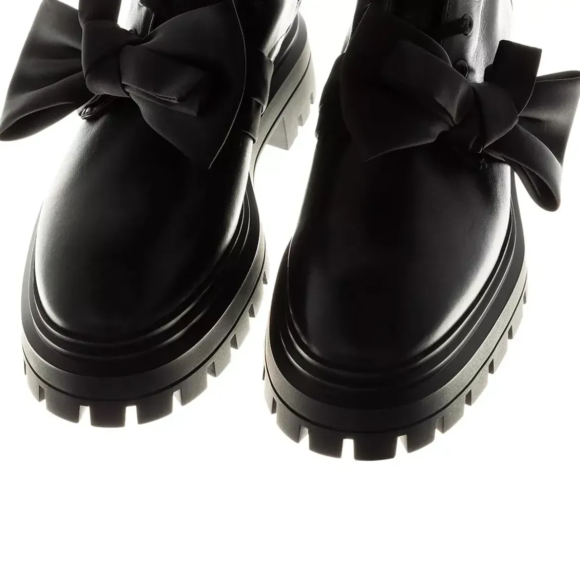 Stuart Weitzman Bedford Loveknot Bootie Black Schnürstiefel