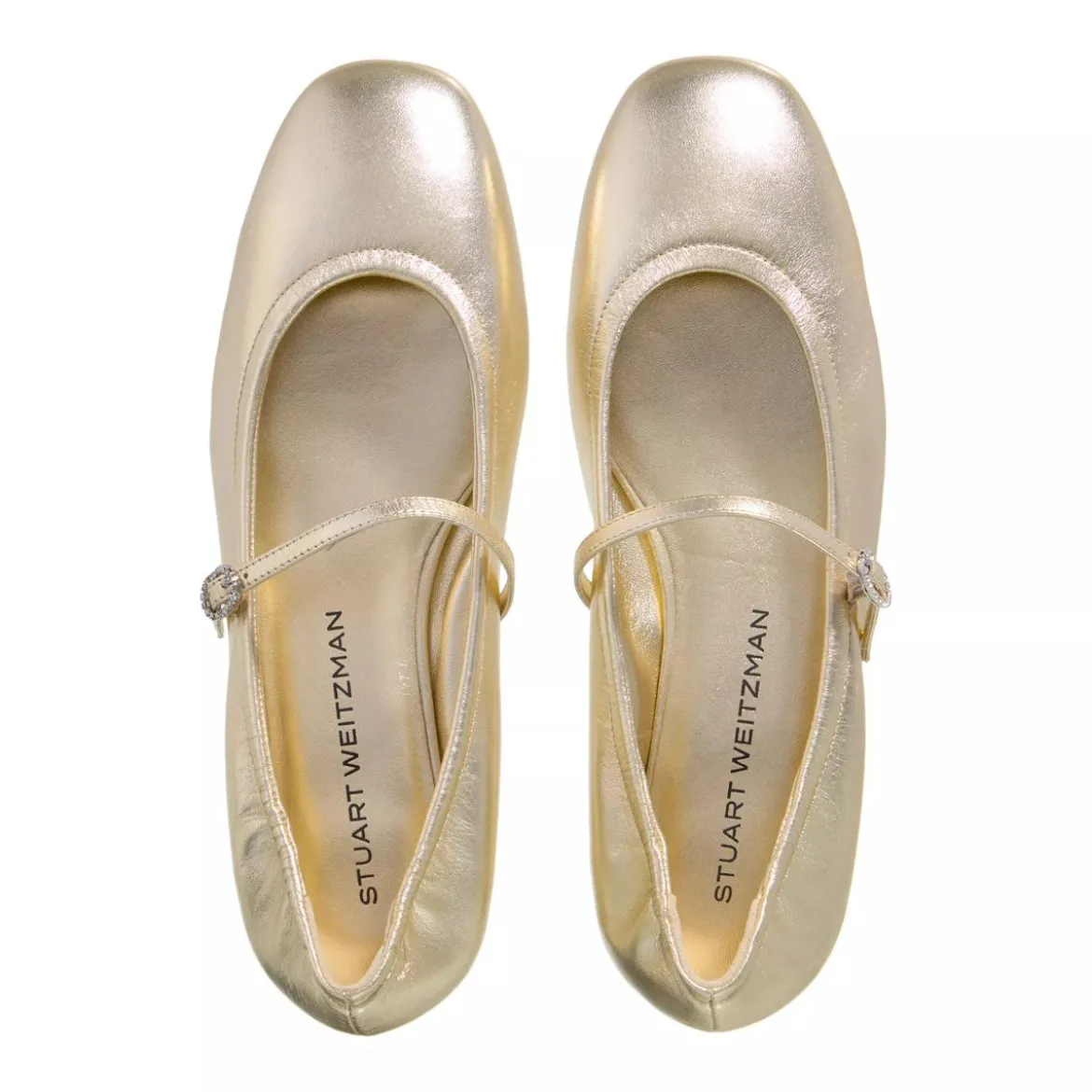 Stuart Weitzman Claris Ballet Flat Light Gold Ballerinas