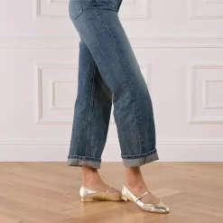 Stuart Weitzman Claris Ballet Flat Light Gold Ballerinas