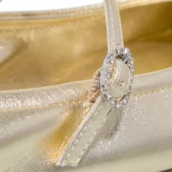 Stuart Weitzman Claris Ballet Flat Light Gold Ballerinas