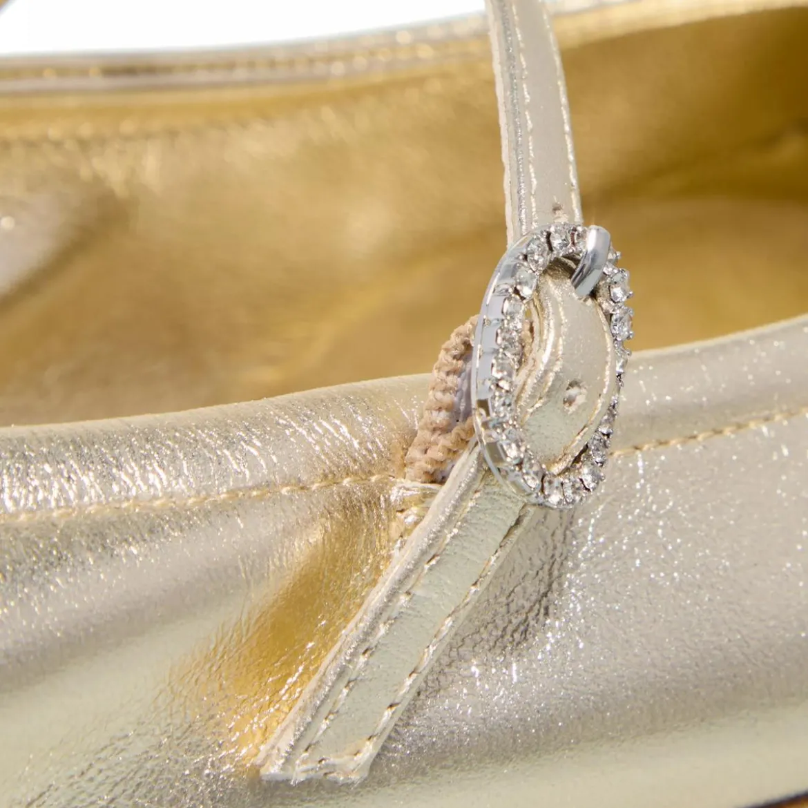 Stuart Weitzman Claris Ballet Flat Light Gold Ballerinas