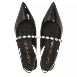 Stuart Weitzman Emlia Pearlita Slingback Flat Black Ballerinas