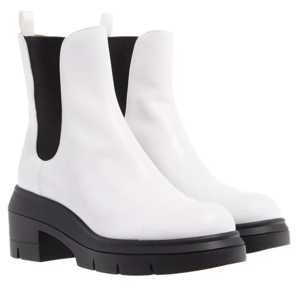 Stuart Weitzman Norah White Chelsea Boots
