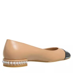 Stuart Weitzman Pearl Flat Adobe/Black Ballerinas