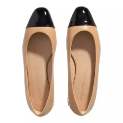 Stuart Weitzman Pearl Flat Adobe/Black Ballerinas