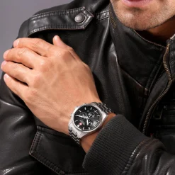 Swiss Military Hanowa Quarzuhr Airman First Class silber Chronograph