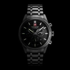 Swiss Military Hanowa Quarzuhr Airman First Class silber Chronograph