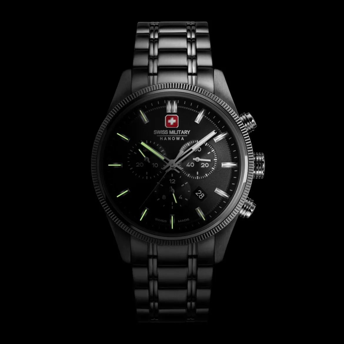 Swiss Military Hanowa Quarzuhr Airman First Class silber Chronograph