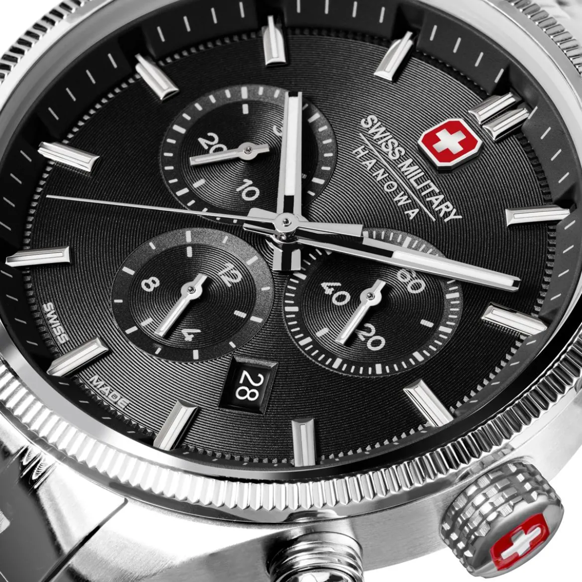 Swiss Military Hanowa Quarzuhr Airman First Class silber Chronograph