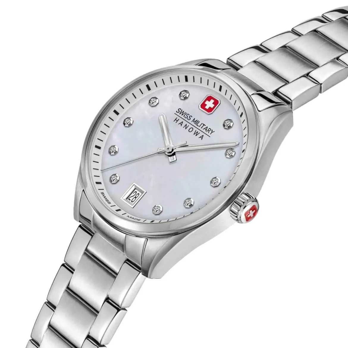 Swiss Military Hanowa Quarzuhr Roadrunner Lady Sparkle silber Quarzuhr