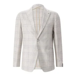 Tagliatore Karriertes Sakko beige Anzugjacke