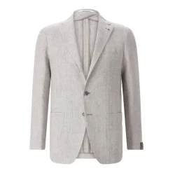 Tagliatore Sakko aus Schurwolle & Leinen beige Anzugjacke
