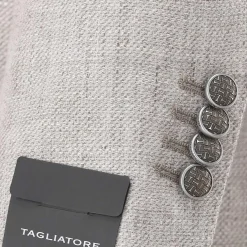 Tagliatore Sakko aus Schurwolle & Leinen beige Anzugjacke