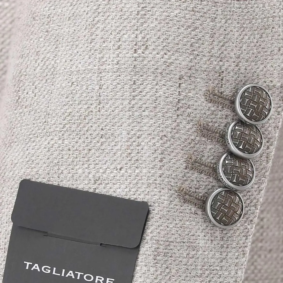 Tagliatore Sakko aus Schurwolle & Leinen beige Anzugjacke
