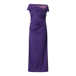 Talbot Runhof Drapiertes Abendkleid lila Maxikleid