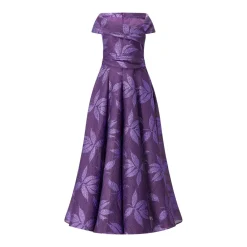 Talbot Runhof Schulterfreies Abendkleid lila Maxikleid