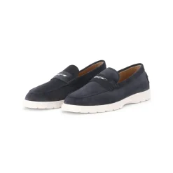 Tod's Loafers aus Veloursleder blau Schnürschuhe