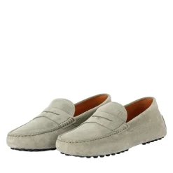 Tod's Mokassins aus Veloursleder grün Schnürschuhe