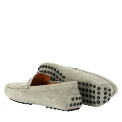 Tod's Mokassins aus Veloursleder grün Schnürschuhe