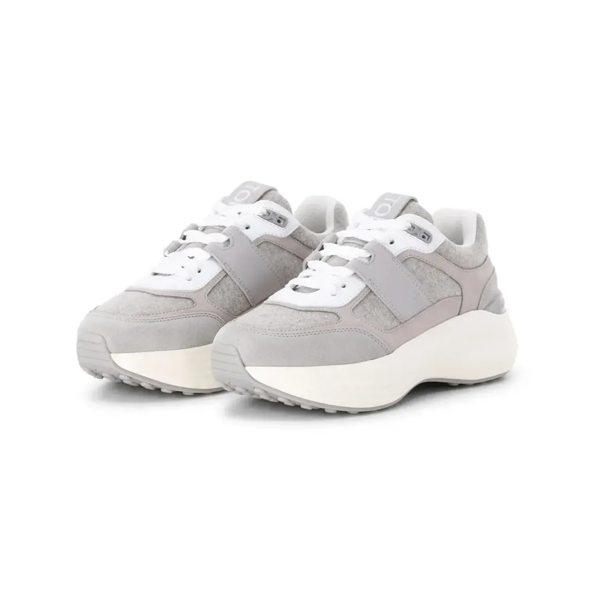 Tod's Sneaker aus Leder grau Schnürschuhe