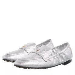 Tory Burch Ballet Loafer Shiny Silver Loafer