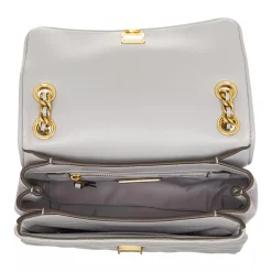 Tory Burch Fleming Soft Small Convertible Shoulder Bag Bay Gray Crossbody Bag