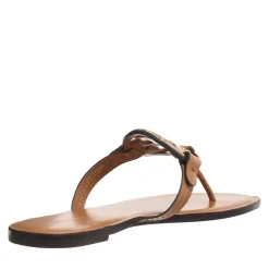 Tory Burch Metal Miller Walnut / Gold Flip Flops