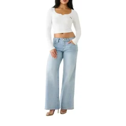 True Religion - Baggy-Jeans- Light-Wash-Waschung- Comfort Fit hell-blau Jeans