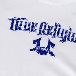 True Religion - Bandeau-Shirt- Enganliegend- Markanter Grafik. weiss T-Shirt