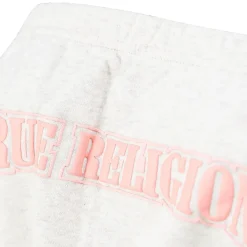 True Religion - Bandeau-Top- Puff-Print- Weiche Fleeceinnensei graubeige Top