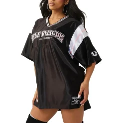 True Religion - Besticktes Longshirt- Wird als Kleid getragen- schwarz Maxikleid