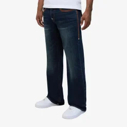 True Religion BILLY SUPER FLATLOCK FLP 34IN dunkel-blau Jeans