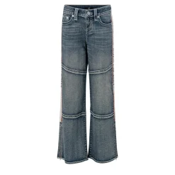 True Religion - Bobbi Baggy-Jeans- Mittelhohem Bund- Kontraste blau Jeans
