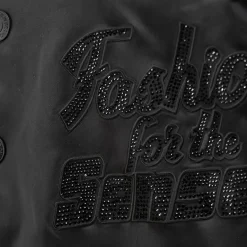 True Religion - Bomber-Jacke- Verzierung mit Ziersteine- Lässi schwarz Blouson