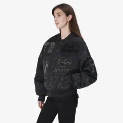 True Religion - Bomber-Jacke- Verzierung mit Ziersteine- Lässi schwarz Blouson