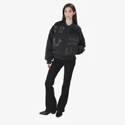 True Religion - Bomber-Jacke- Verzierung mit Ziersteine- Lässi schwarz Blouson