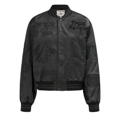 True Religion - Bomber-Jacke- Verzierung mit Ziersteine- Lässi schwarz Blouson