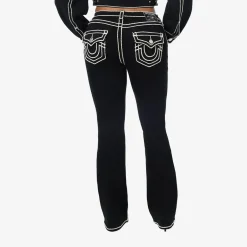 True Religion - Bootcut- Mid Rise- Ausgestelltes Bein- Superschwarz Bootcut-Jeans
