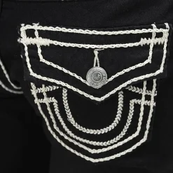 True Religion - Bootcut- Mid Rise- Ausgestelltes Bein- Superschwarz Bootcut-Jeans