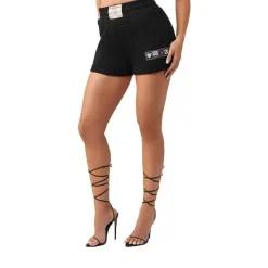 True Religion - Elastischer Bund- Weiche Haptik- Umgeschlagend schwarz Shorts
