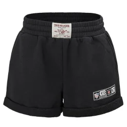 True Religion - Elastischer Bund- Weiche Haptik- Umgeschlagend schwarz Shorts