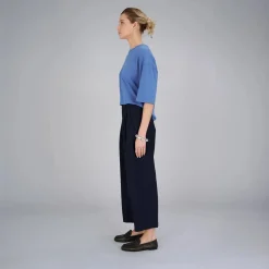 True Religion - Engwerdenes, verkürztes Bein- Bund- und Bügelfa blau Hose
