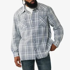 True Religion - Flanellhemd- Lässiger Schnitt- Knopfleiste- G blau Hemd