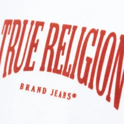 True Religion - Gerader Schnitt- Überschnittende Schultern- Ba weiss T-Shirt