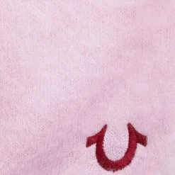 True Religion - Gerader Schnitt- Logo-Stickerei- Rundhalsaussc rosa Pullover