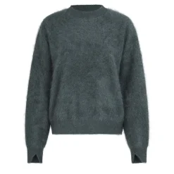 True Religion - Gerader Schnitt- Logo-Stickerei- Rundhalsaussc oliv Pullover