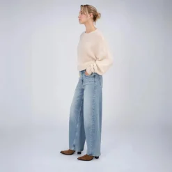 True Religion - Gerader Schnitt- Rippbündchen an den Ärmeln- Ü beige