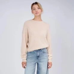 True Religion - Gerader Schnitt- Rippbündchen an den Ärmeln- Ü beige